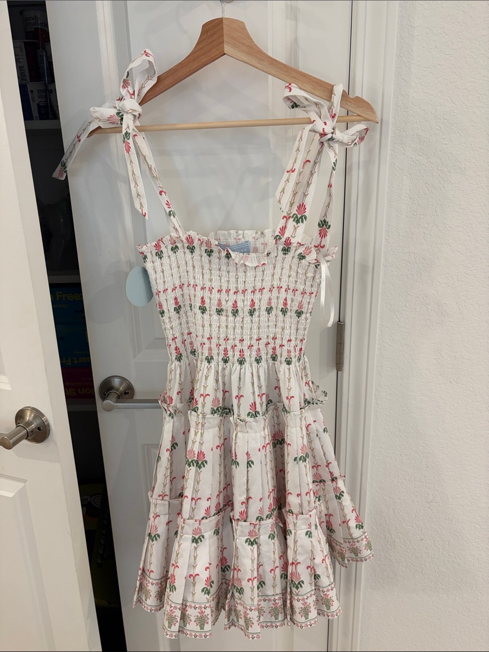 Hill House White Floral Tie-Strap Sundress